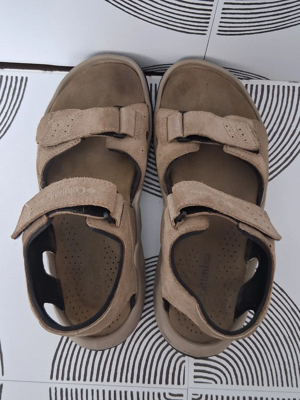 Columbia Sportswear Techlite Mens 7 Brown Tan Strappy Hiking Comfort Sandals